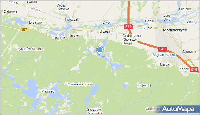 mapa Gajówka Łukawica, Gajówka Łukawica na mapie Targeo